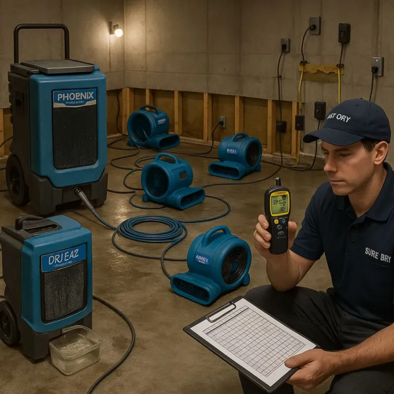 Structural Drying and Dehumidification process in Savage, MN